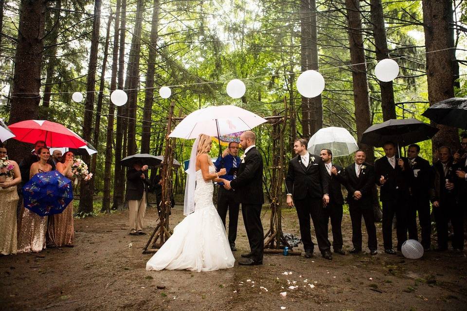Rainy wedding
