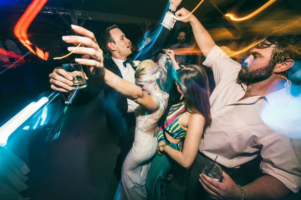 Newlyweds partying the night away