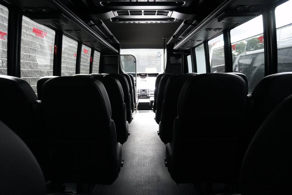 Inside view of the mini coach