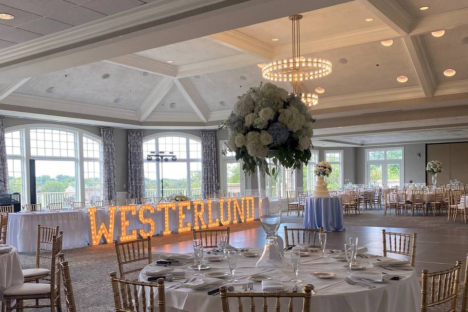 Room shot with head table