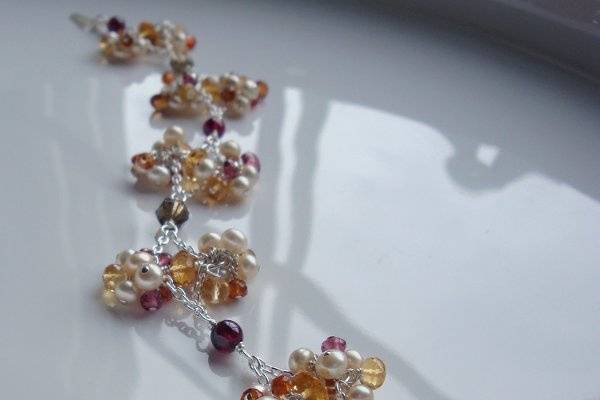 Autumn Brilliance Pearl and Gemstone Bracelet