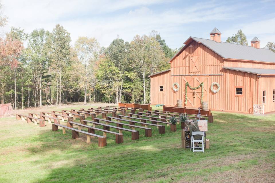 The Barn at Gully Tavern - ceremony setup