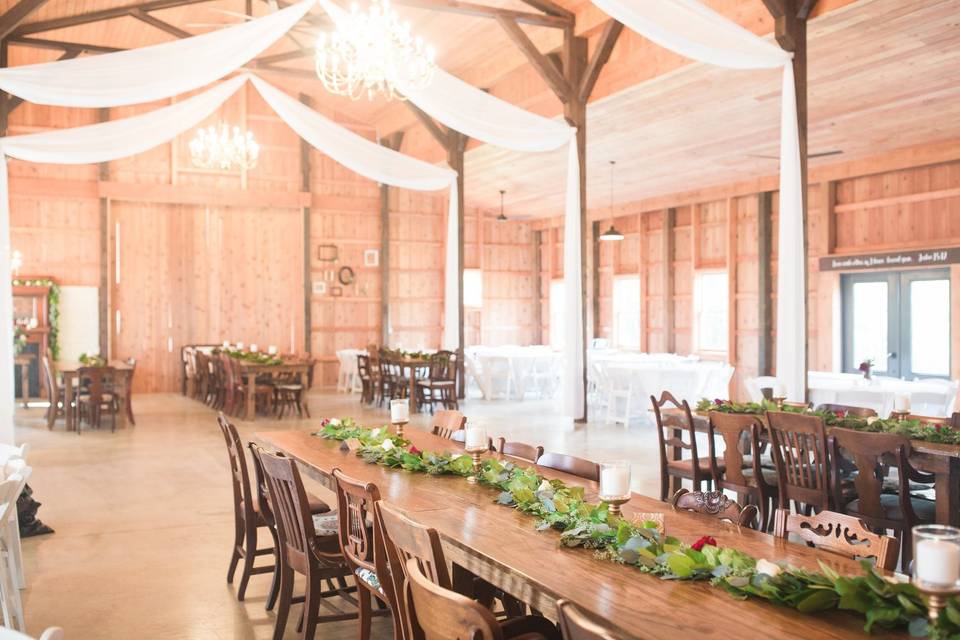 The Barn at Gully Tavern - wooden tables and chairs