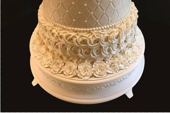 All Buttercream. dots,diamond pattern,Rosettes,Gumpaste Roses