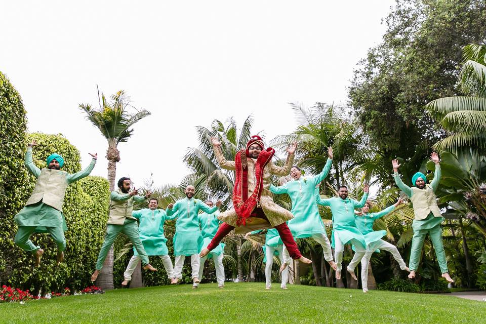 The groom with his groomsmen