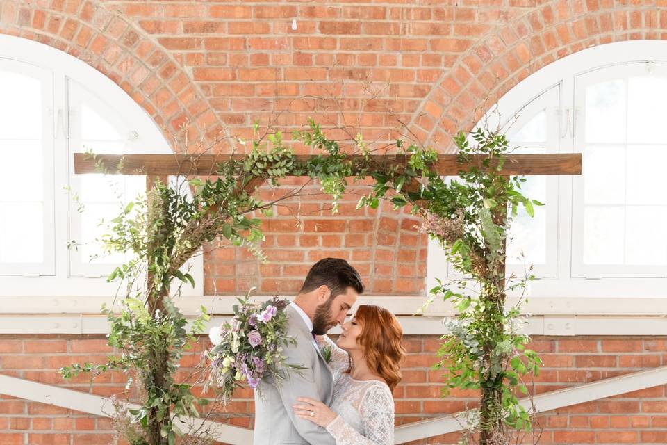 Bride and groom at ceremony