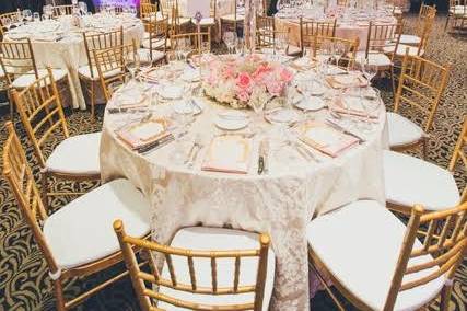 Wedding reception setup