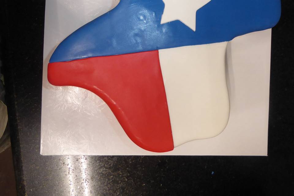 State of texas 2D shaped Grooms cake