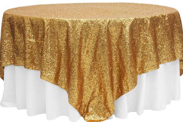 Gold table cloth