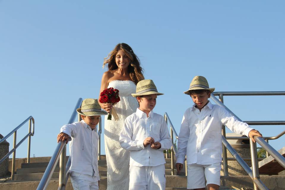 The bride and the boys