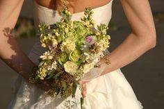 Closeup of bride's bouquet