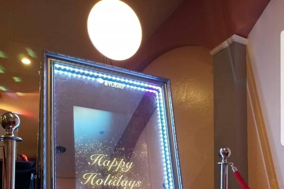 Mirror at holiday party