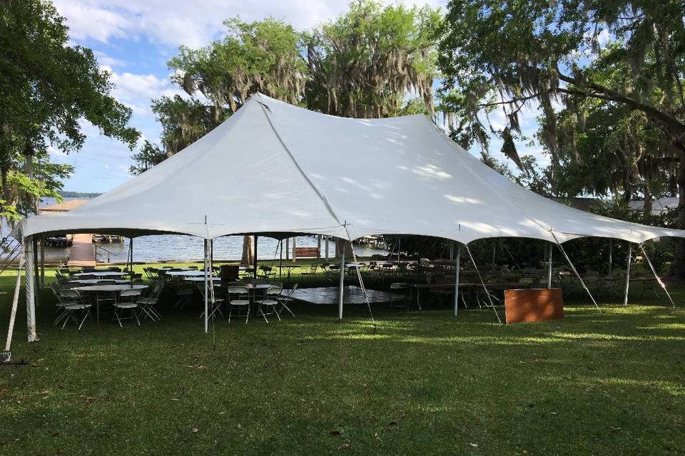 Tent liner, chandelier & dance