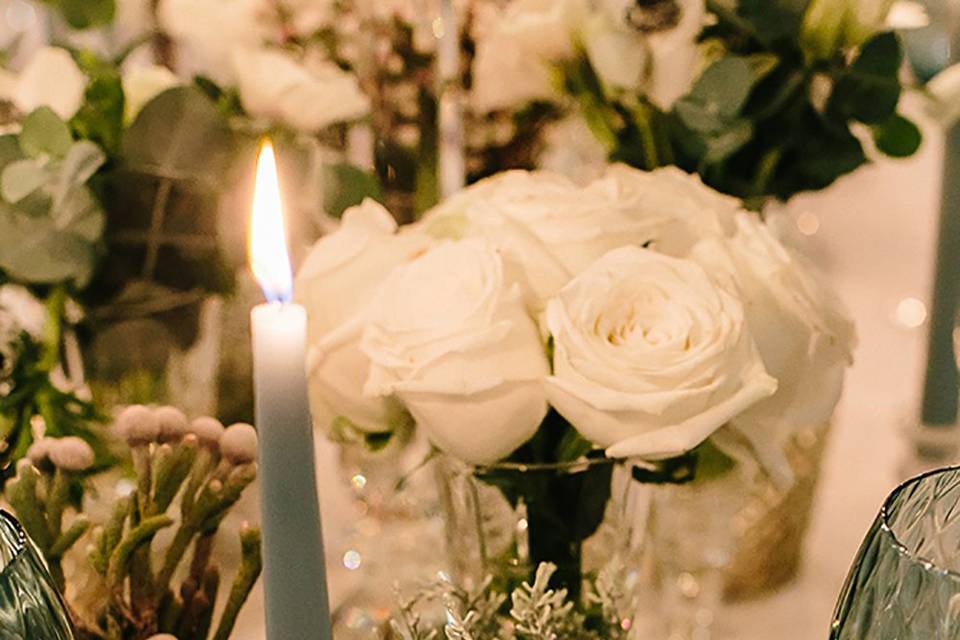 Centerpiece and candle light