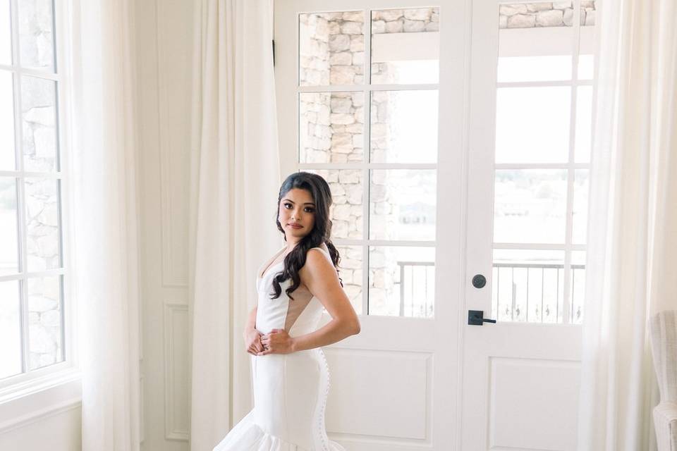 Bride in bridal suite