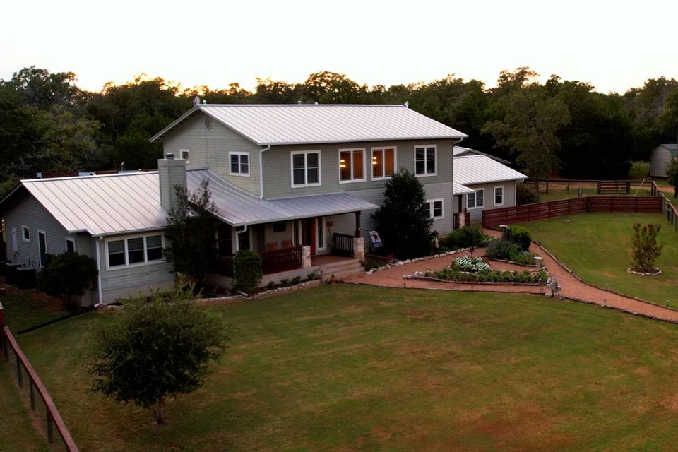 Arial view of lodge