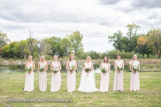 The bride with her bridesmaids