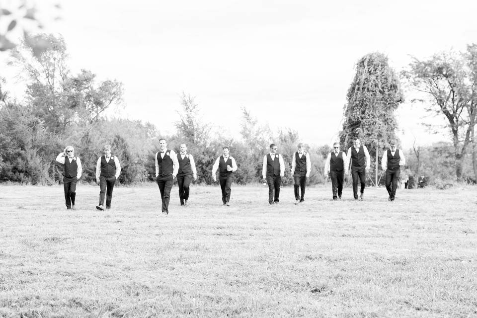 The groom with his groomsmen