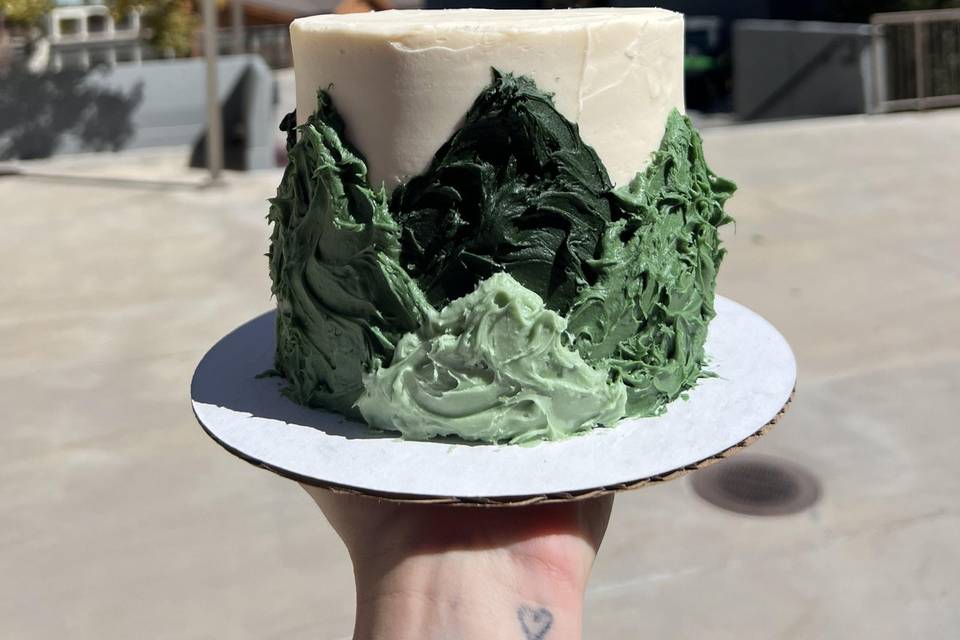 Colored mini mountain cake