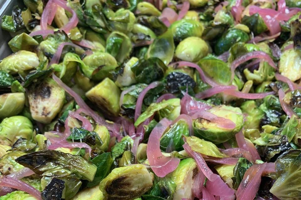 Brussel Sprouts with Red Onion