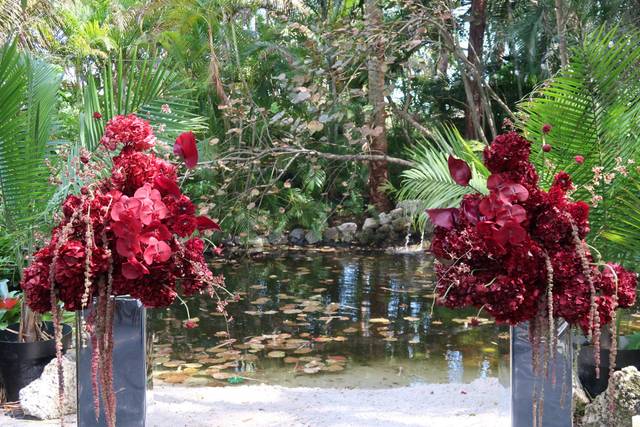 Burgundy floral design