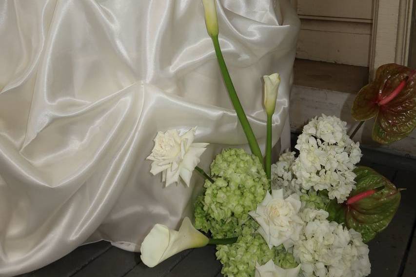 Soft draped fabrics & florals