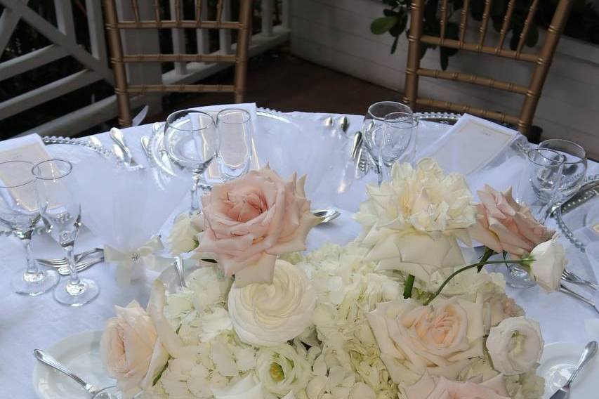 Gentle white and pink florals