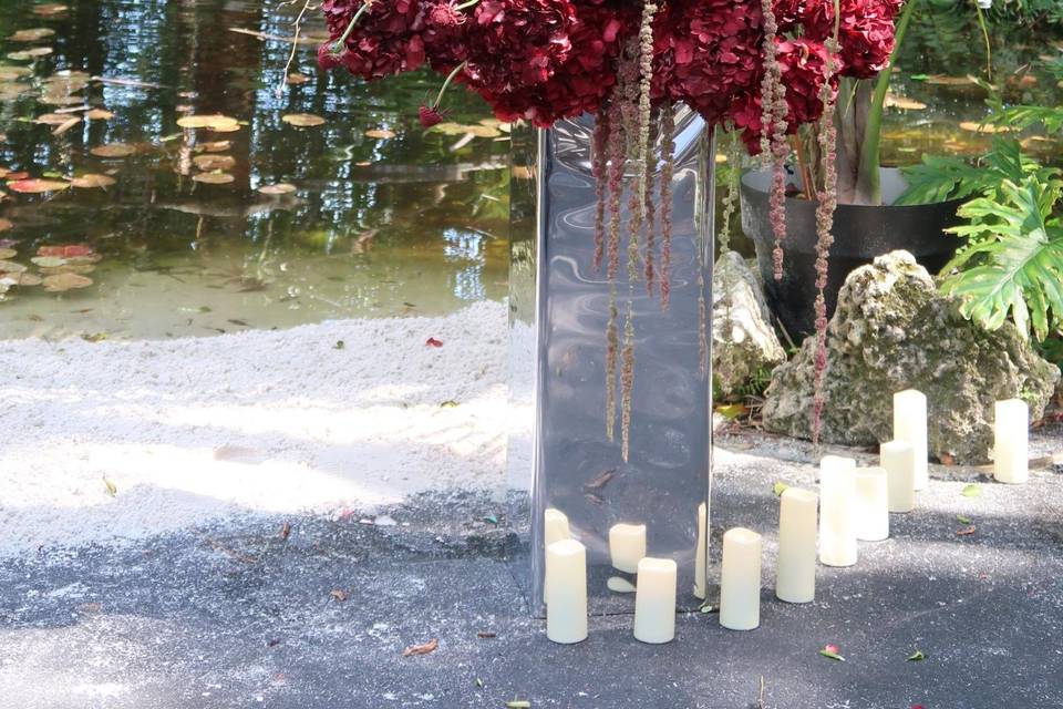 Burgundy blooms