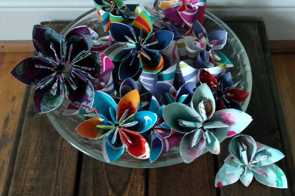 Kusudama bowl arrangement