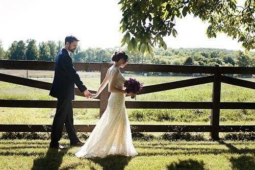 Andrew & Nole go for a post-ceremony walk on the grounds of Woodlawn Park.  Photo by Punam Bean.