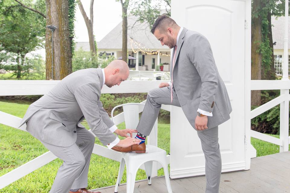 A little help from groomsmen