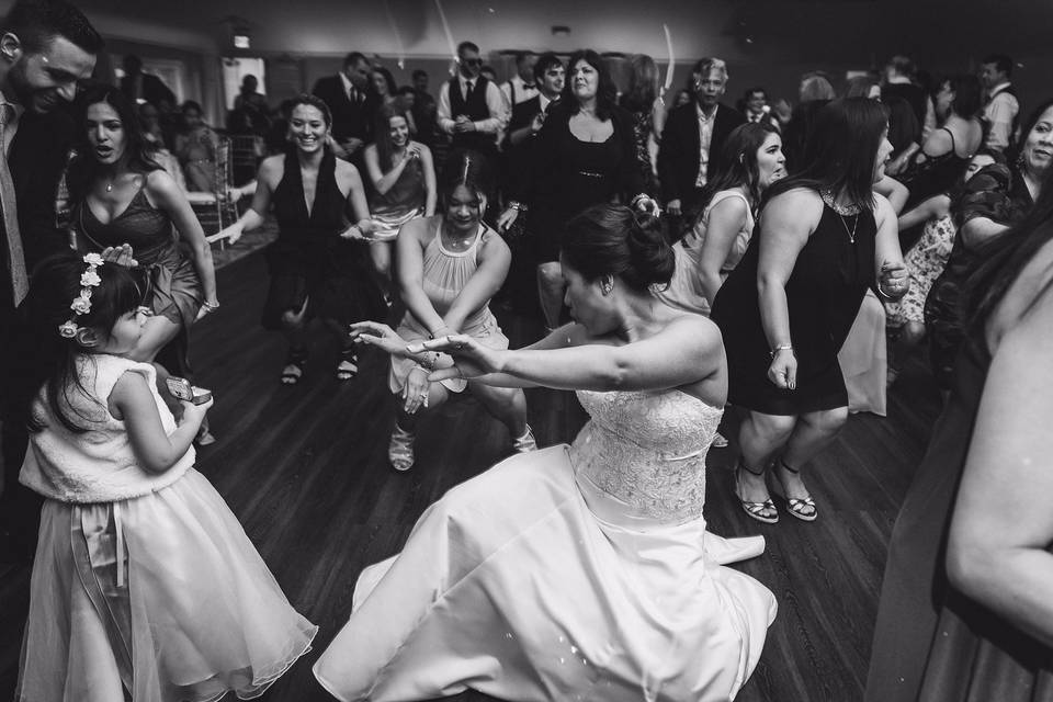 Bride dancing