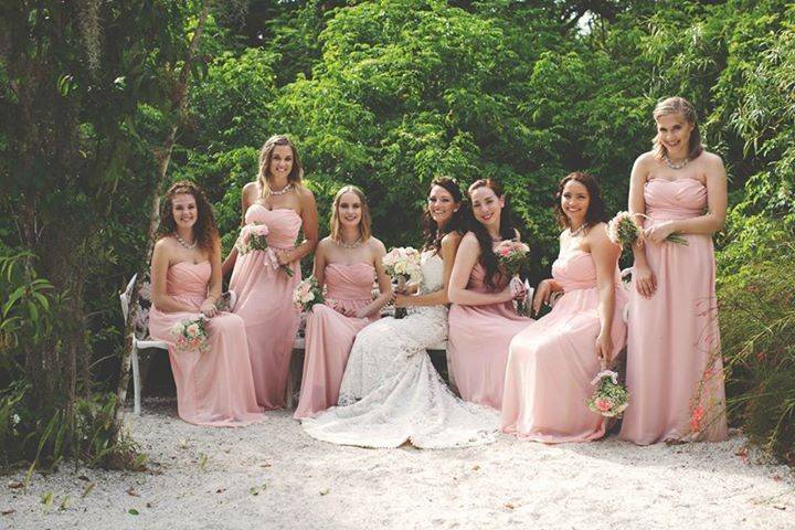 Bride and her bridesmaids