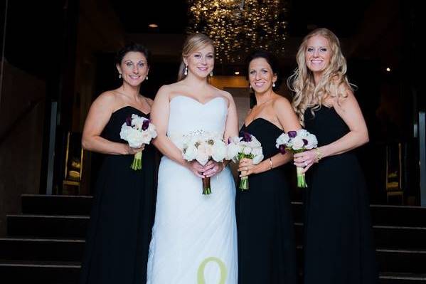 The bride with her bridesmaids