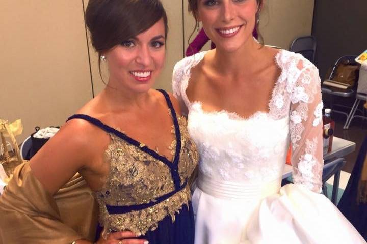 The bride with her bridesmaid