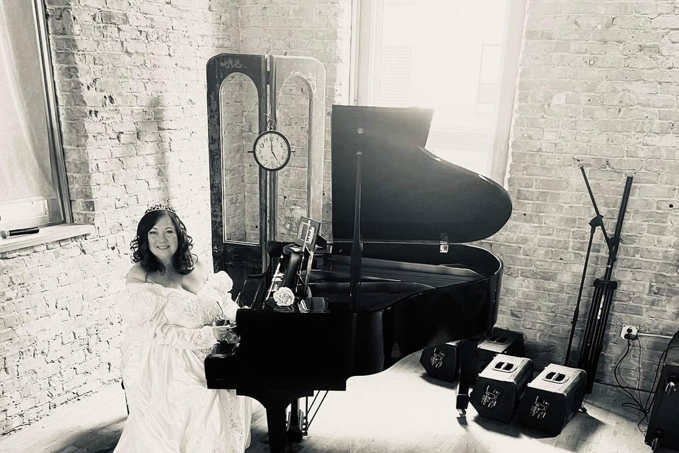 Bride at the piano