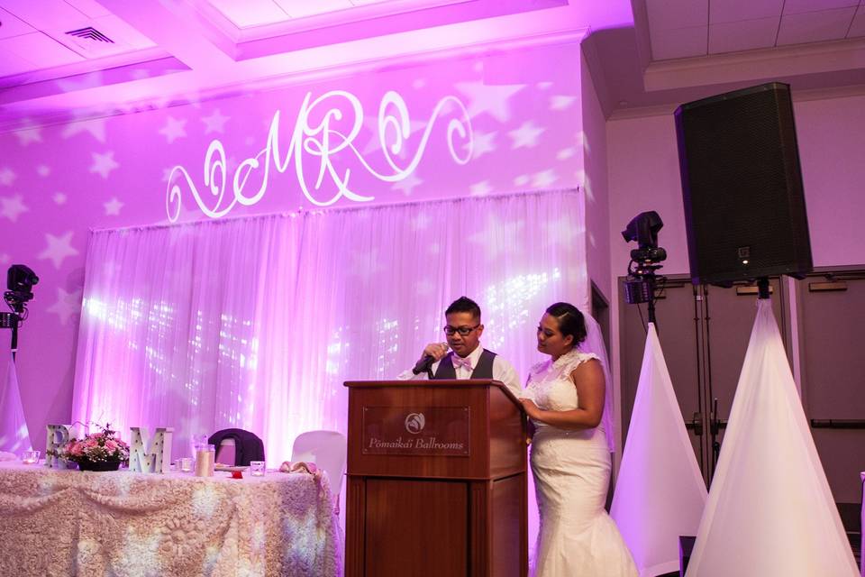 The groom giving a speech