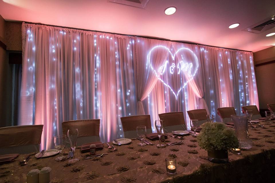 Panoramic view of the reception