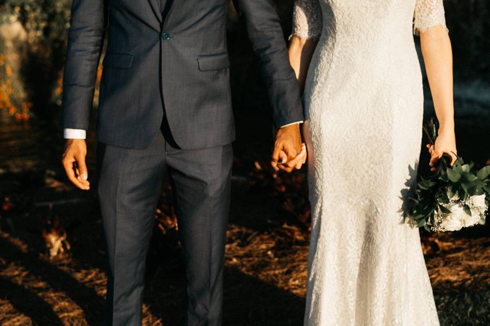 Close up veil in sunset