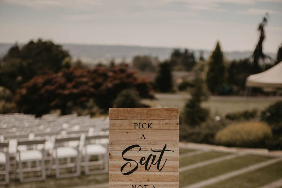 Wedding aisle wood sign