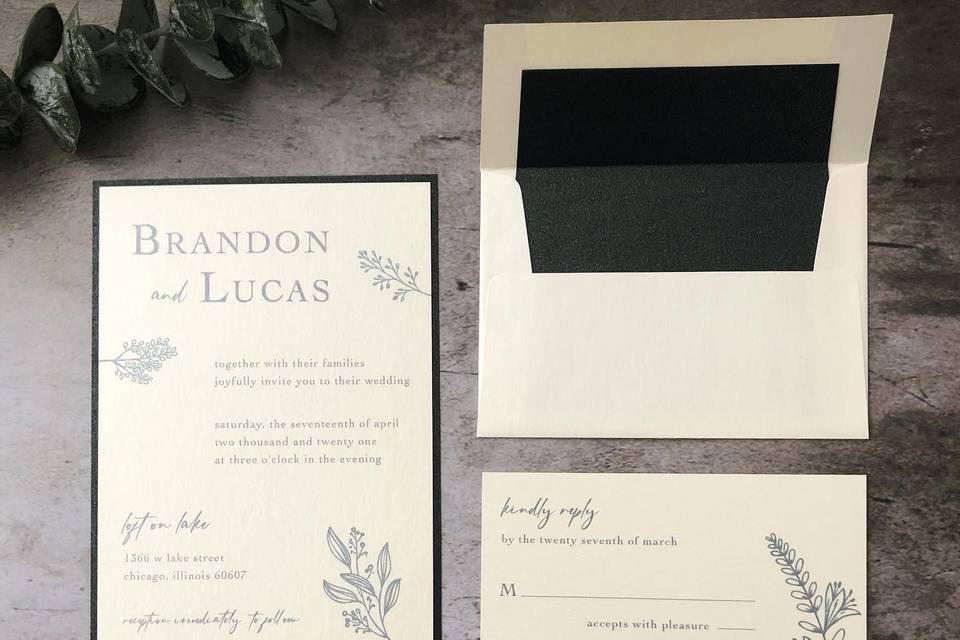 Quartz & onyx invitation suite