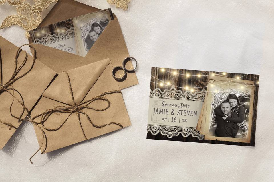 Rustic save the date