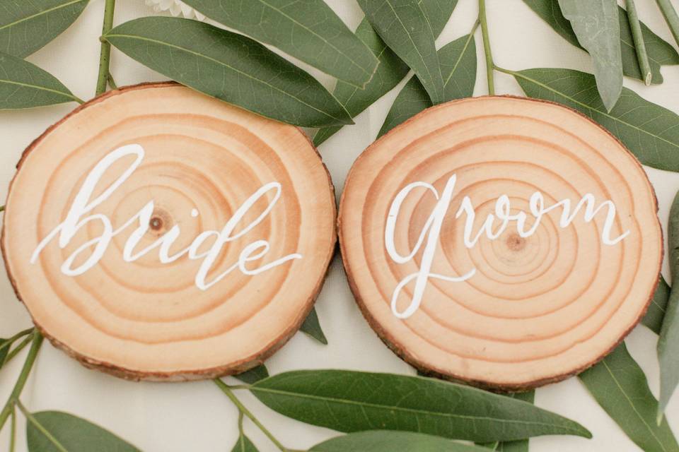 Natural wood place cards
