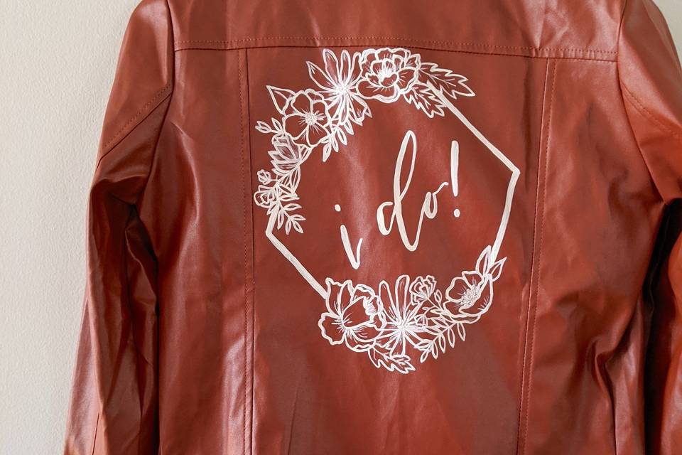 Custom leather wedding jacket