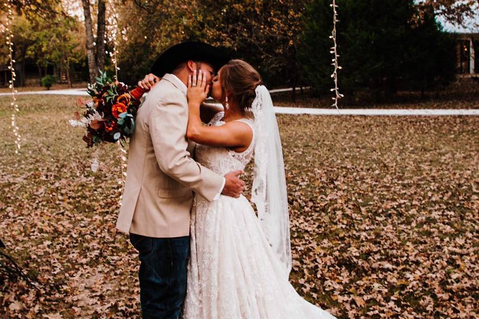 Bride and Groom under the tree