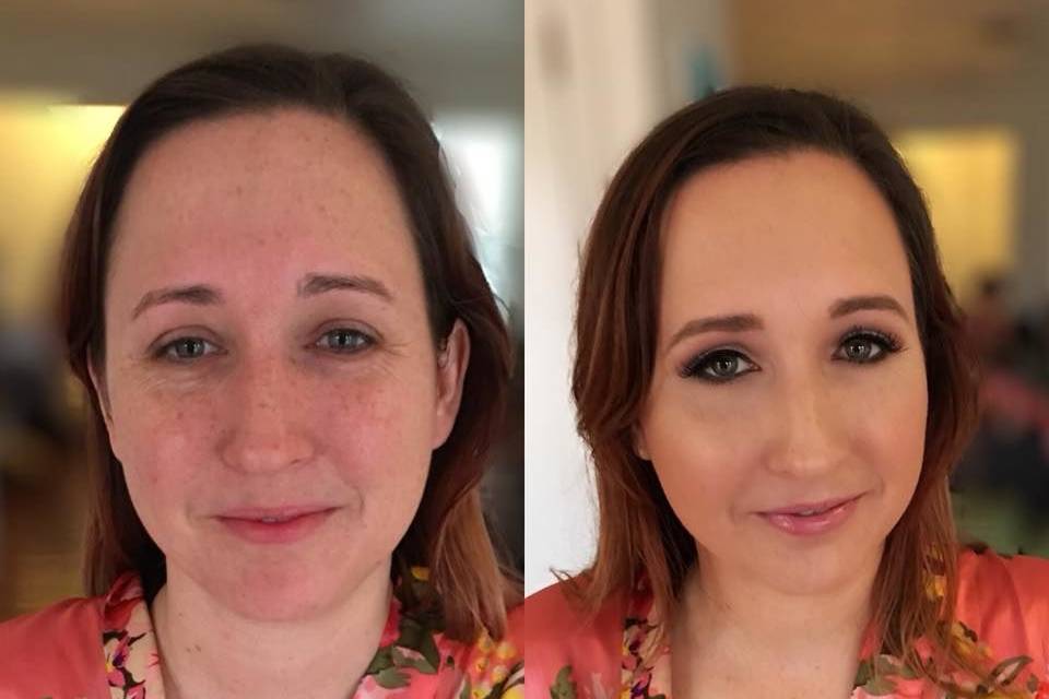 Before and after eye makeup