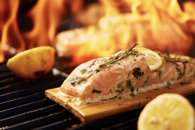 Cedar plank salmon