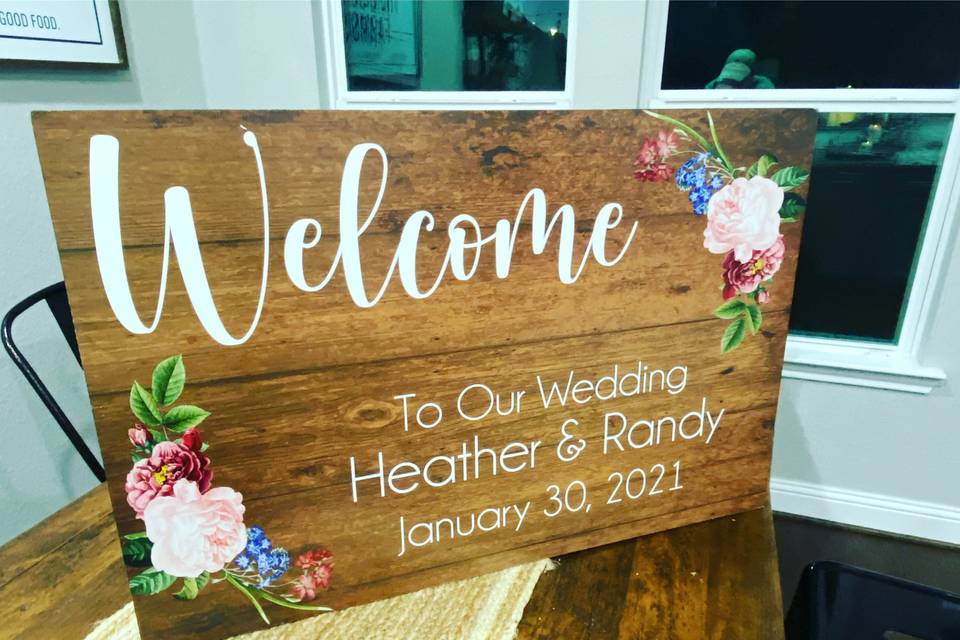 Wedding welcome sign