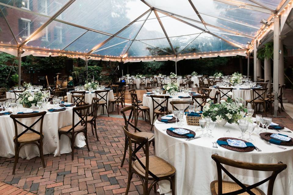 Outdoor wedding reception