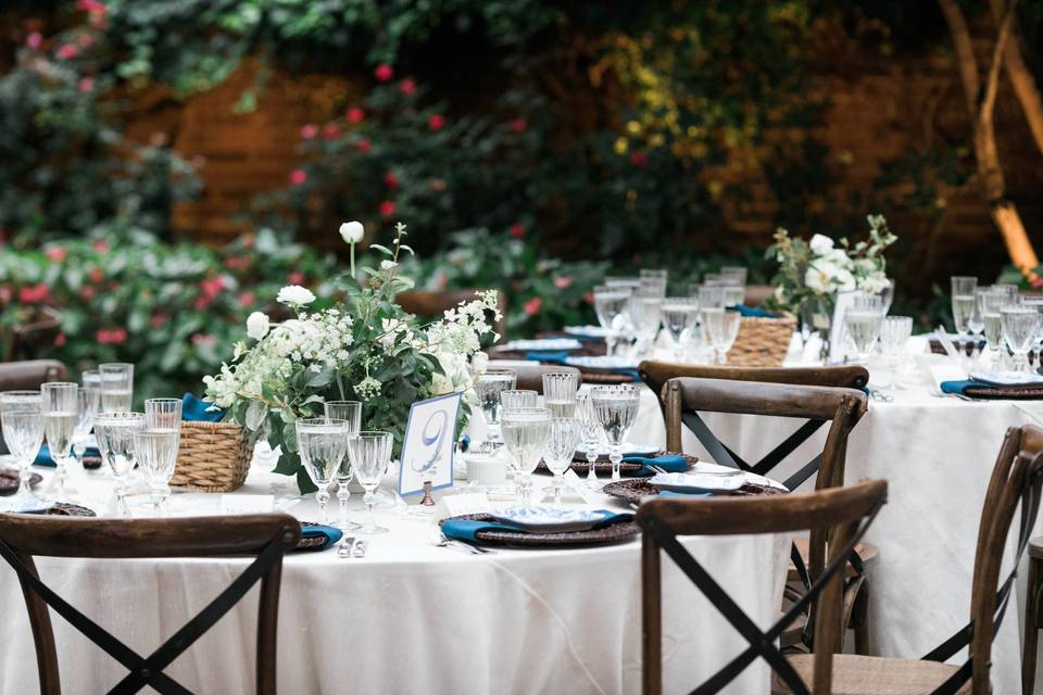 Reception table ready for guests